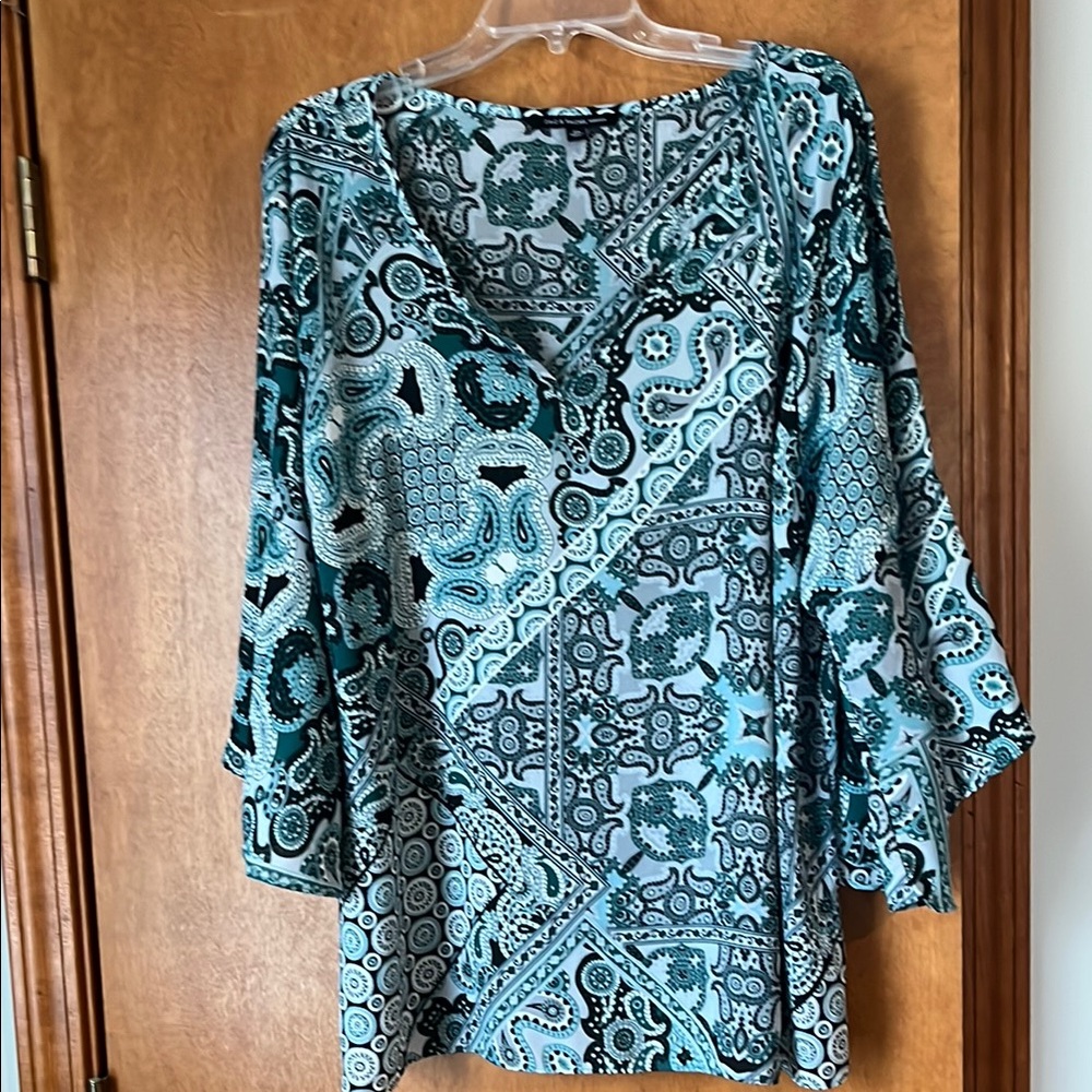 Blue Patterned Women's Top size 2X